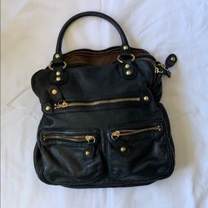 Linea Pelle large black leather tote